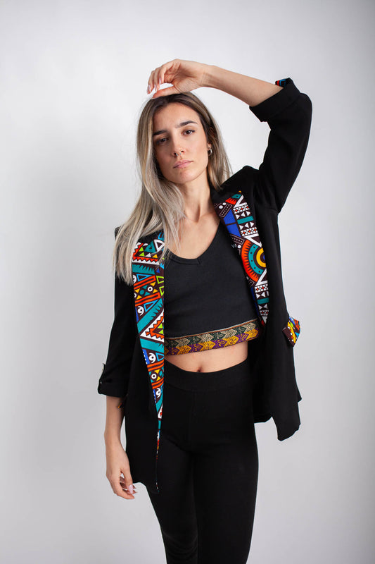 Blazer negra Multicolor