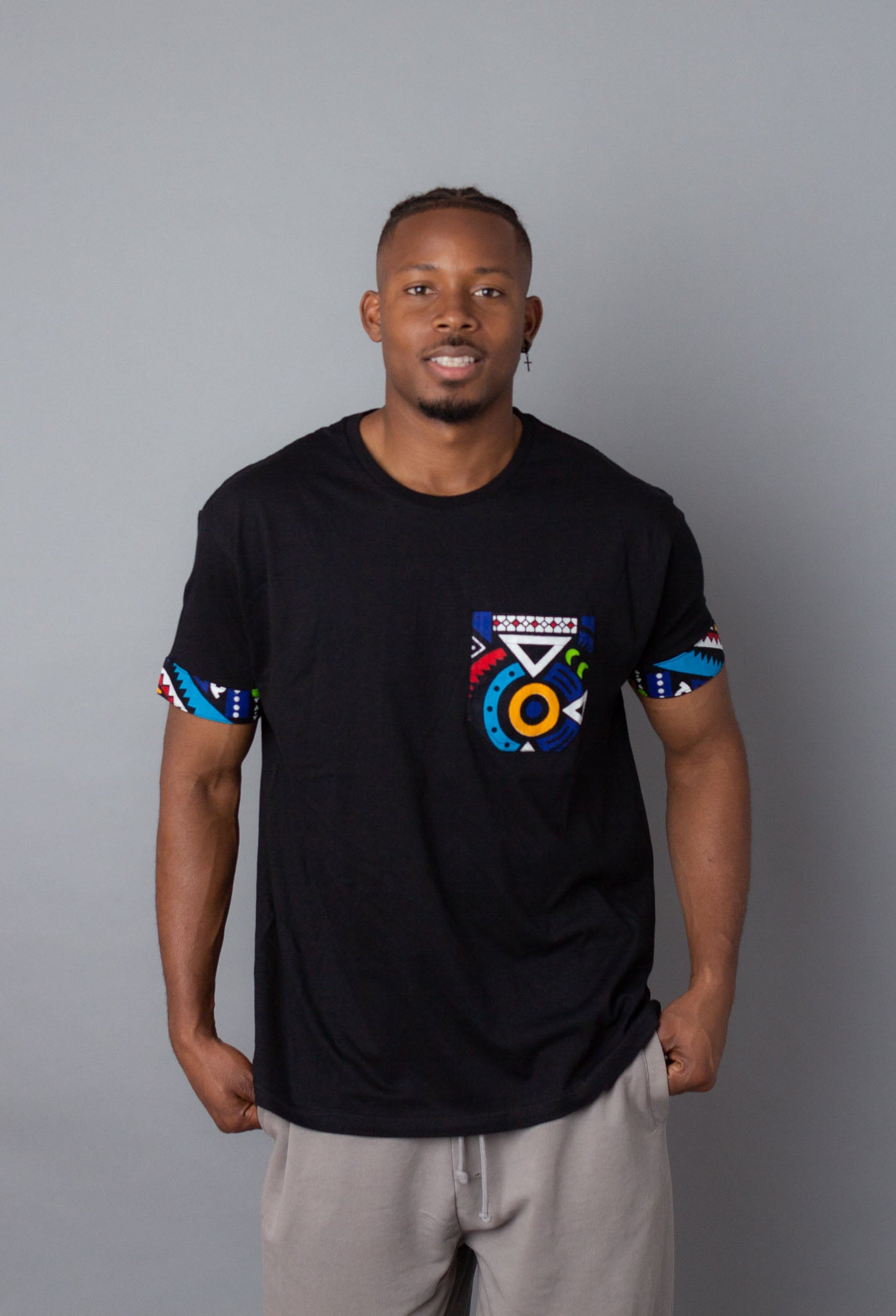 Camiseta negra Multicolor