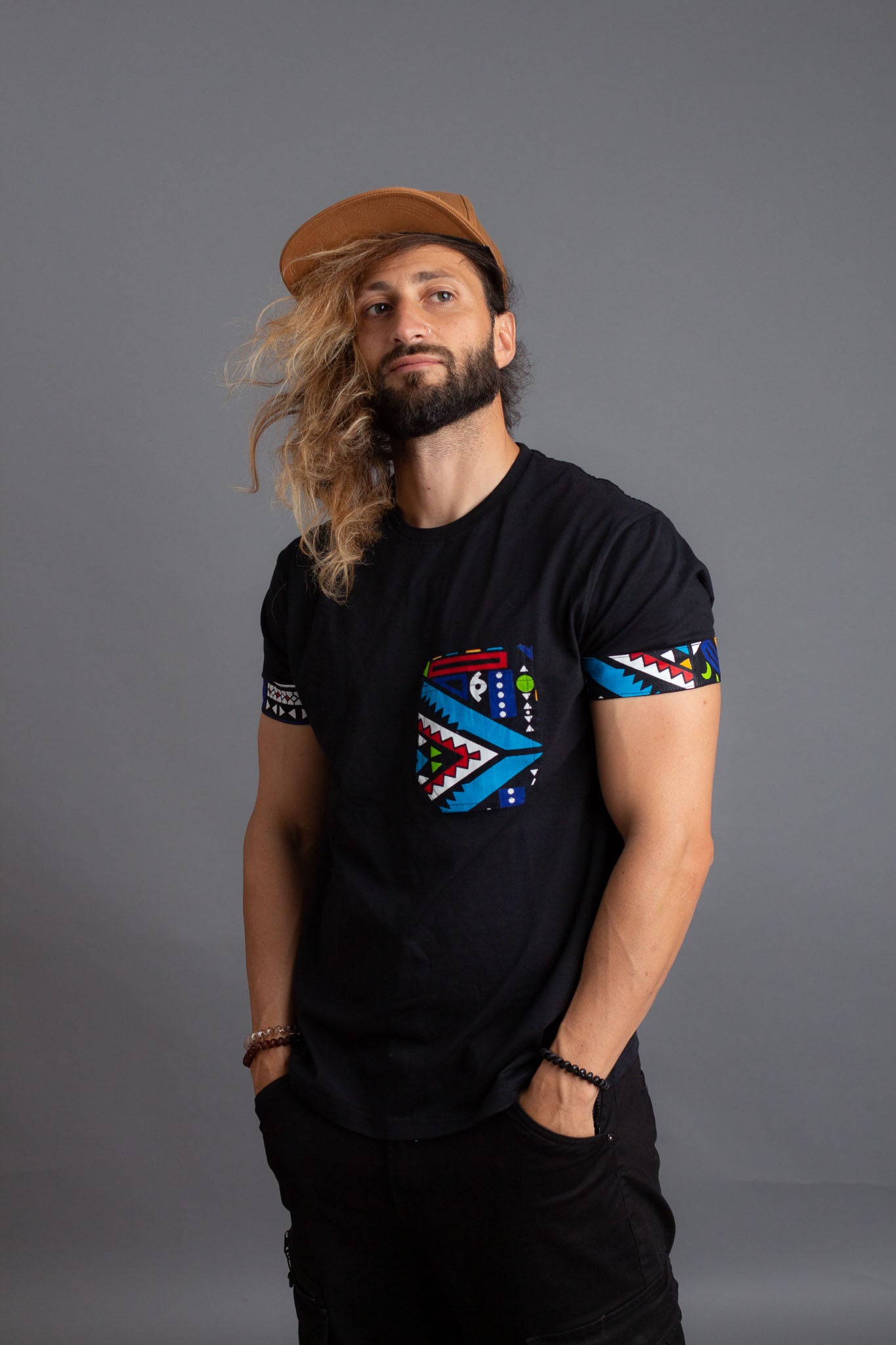 Camiseta negra Multicolor
