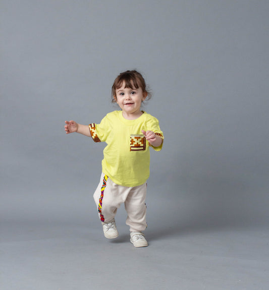 Camiseta infantil verde bolsillo Desert